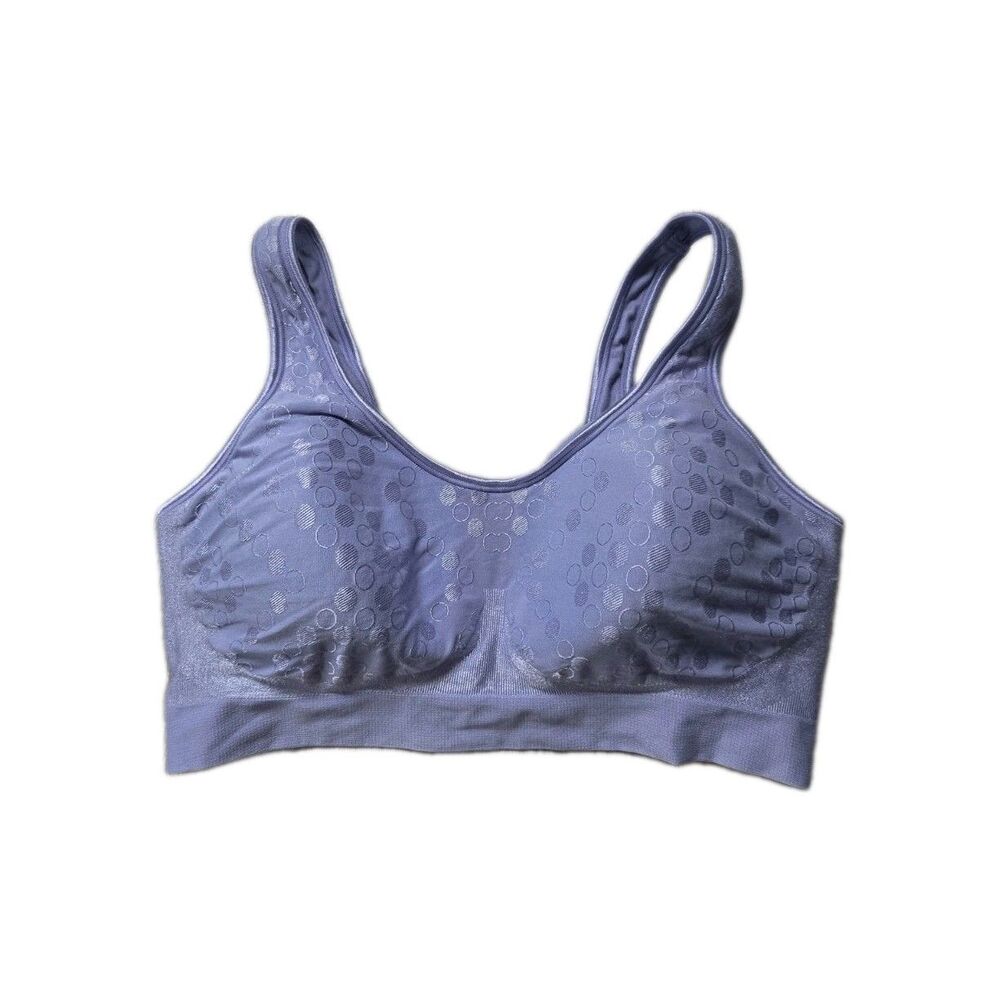 Bali Blue Seamless Wireless Comfort Support Bra Dot Design Size 2XL EUC
